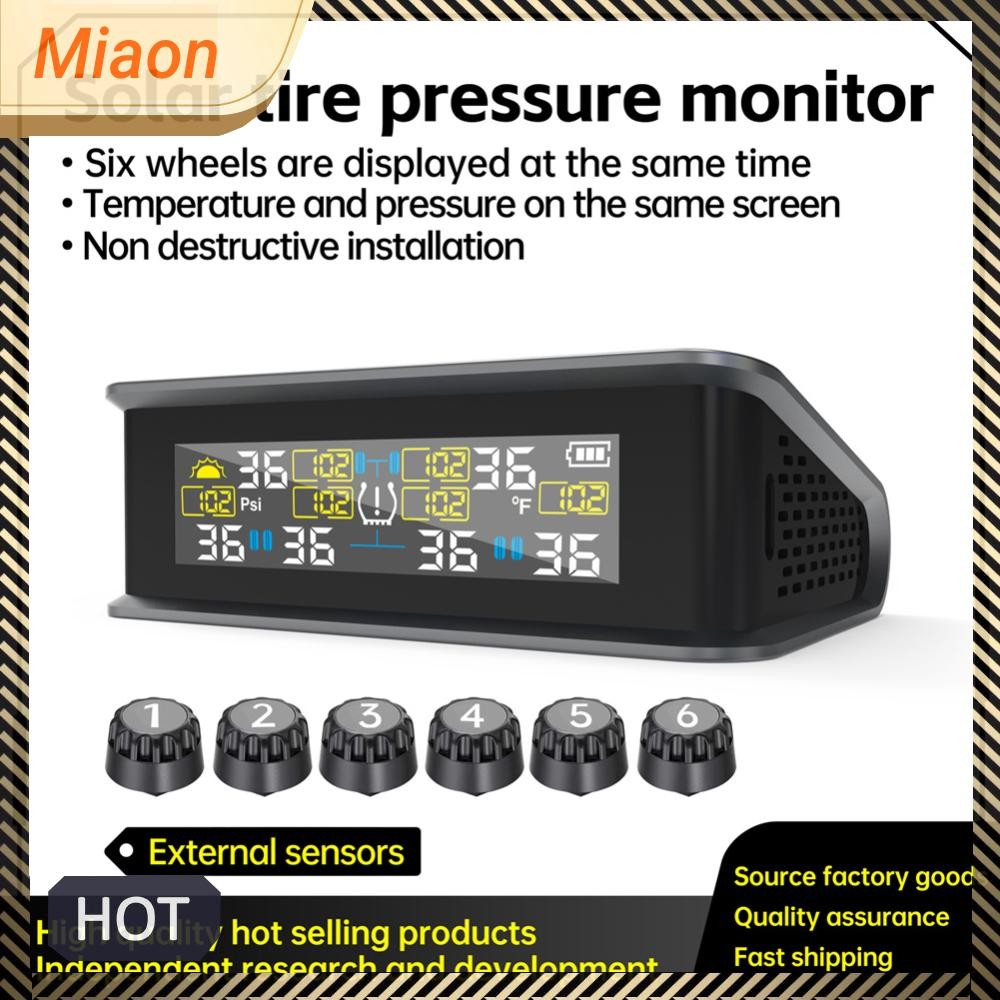ระบบตรวจสอบความดันยางพร้อม 6 เซ็นเซอร์ USB/Solar TPMS Universal TPMS ...