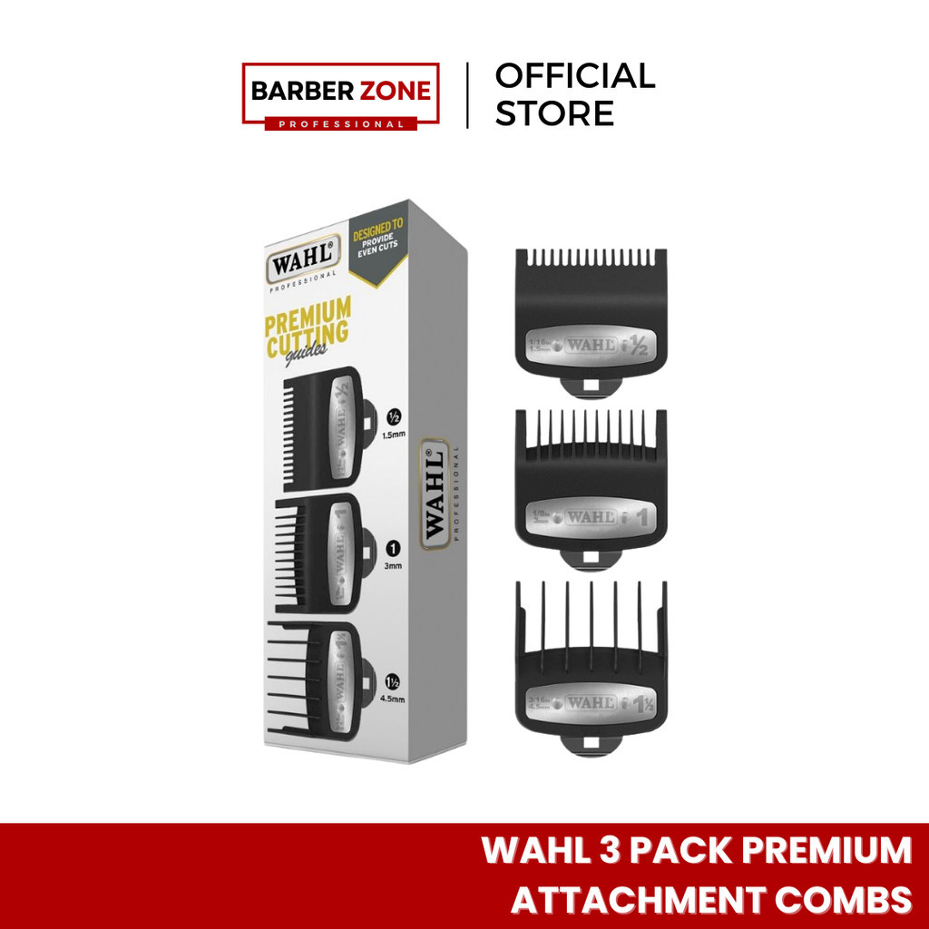 Guides De Coupe Premium Wahl 03354-5001 - 3 Contre-peignes 1,5/3/4,5 Mm, Neufs