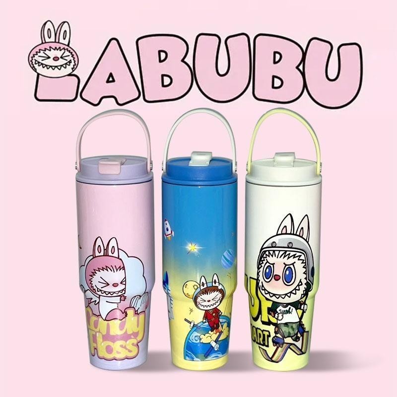 แก้วเก็บความเย็น LABUBU แก้วเยติ รุ่นมีหูหิ้วมีหลอด เนื้อสแตนเลส304 ...