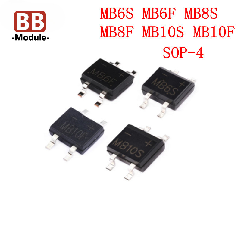 10pcs MB6S MB8S MB10S MB6F MB8F MB10F SOP-4 ไดโอดสะพาน Rectifier SMD ...