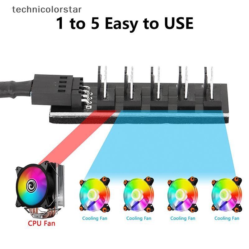 Trsr PWM Fan Hub 1 ถึง 5 Way PC CPU Cooling 4 PIN พัดลมสายไฟ Hub ...