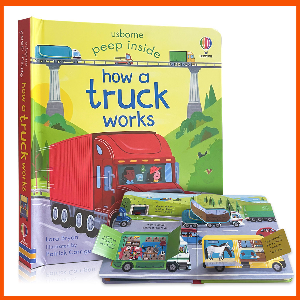 Usborne Peep Inside How A Truck Works English Educational 3D Flap ...