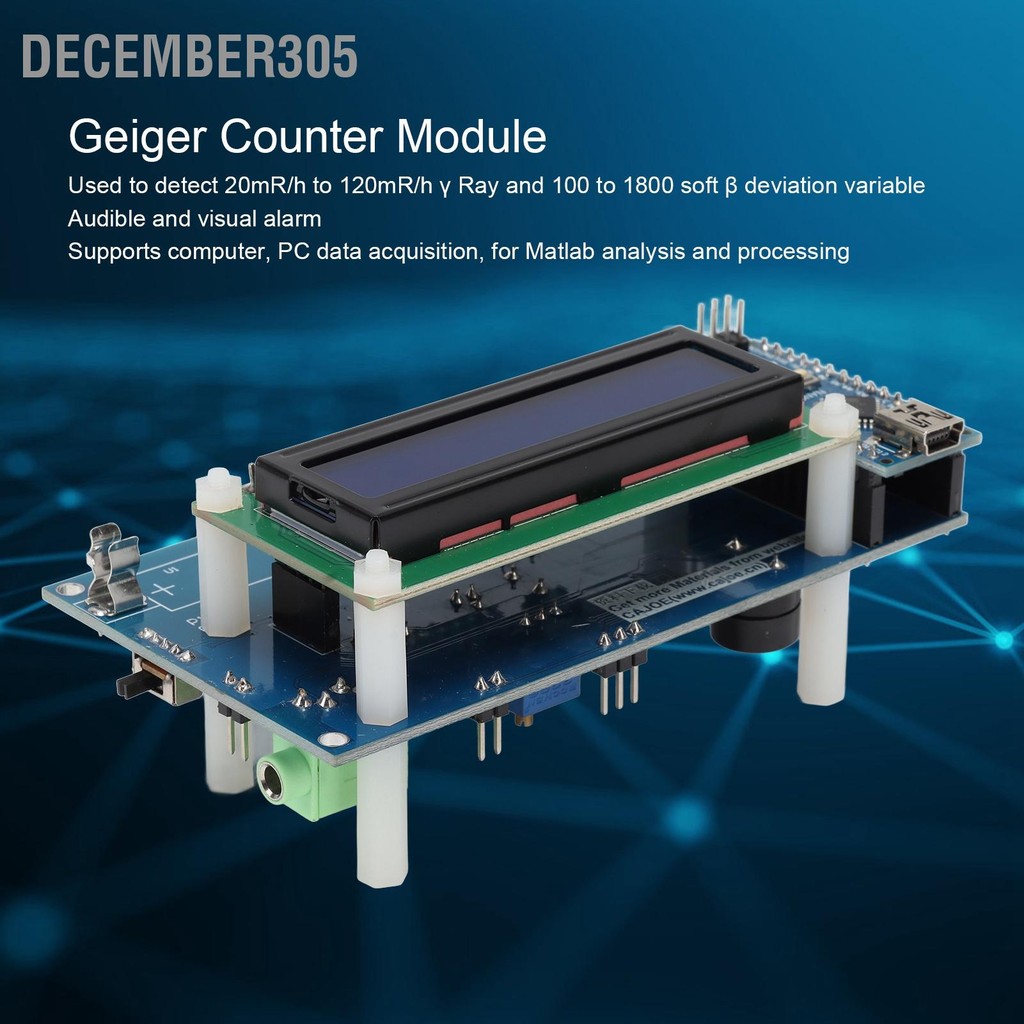 December305 เคาน์เตอร์ Geiger ชุดโมดูล GM หลอด USB จอแสดงผล LCD สำหรับ ...