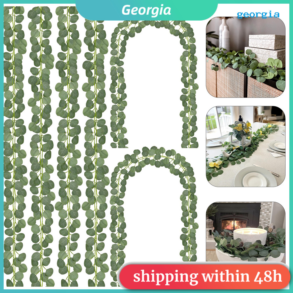 10 ชิ้นปลอม Eucalyptus ประดิษฐ์ Greenery Garland Faux