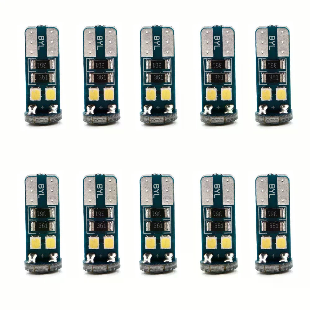 10-Pack YM E-Bright T10 3014 57SMD Canbus LED Wedge Bulbs - Error Free 12V (194/168)