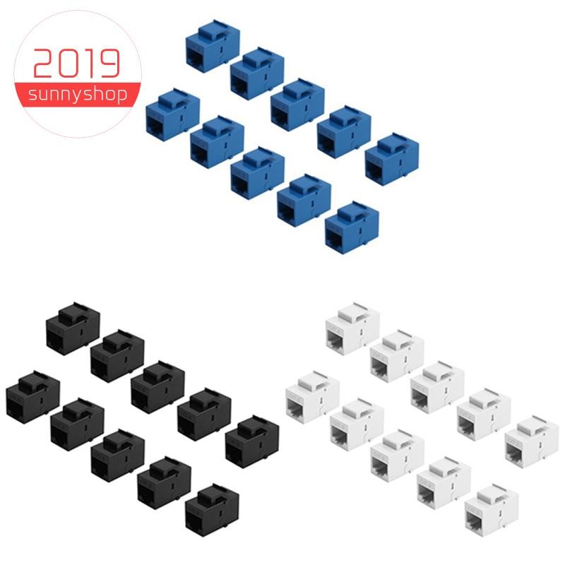 [sunnyshop2019]10 ชิ้น RJ45 Connector Keystone Jack Cat6 Extension ...