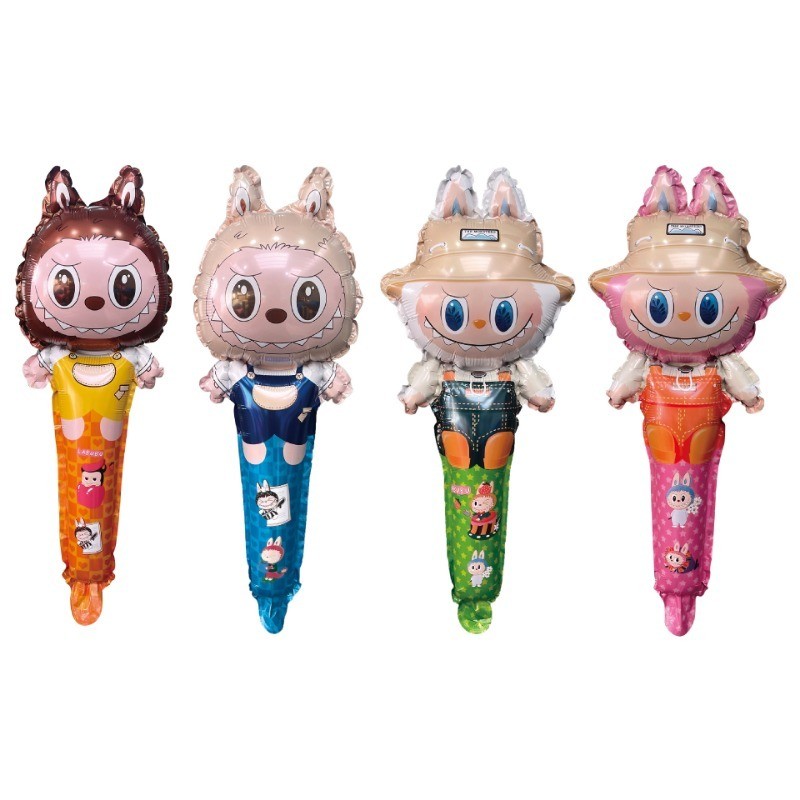 ตลก Labubu อลูมิเนียมฟอยล์บอลลูนมือถือ stick เด็กวันเกิดรูปแบบการถ่าย ...