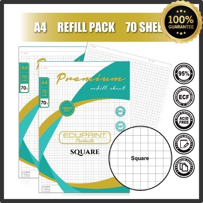 EDU Paper A4 ขนาด 70 แกรมกระดาษ Small Square Ruled Graph Paper กระดาษ ...