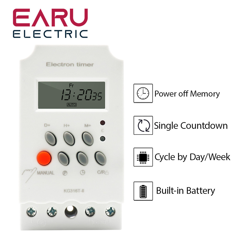 KG316T-II 25A LCD Digital Programmable Electronic Timer Time Switch ...