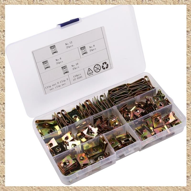 [U Qoe] 110 ชิ้นรถ Universal Speed Fasteners U Nuts Self Tapping สกรู ...