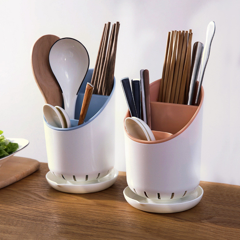 Spot Goods#Kitchen Chopstick Tube Drain Tableware Storage Box Spoon ...