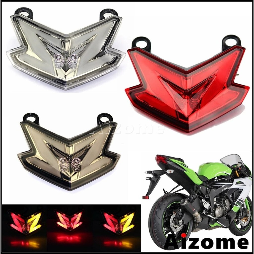 AI For Kawasaki Ninja ZX6R 636 Z800 125 LED Tail Light Integrated Turn