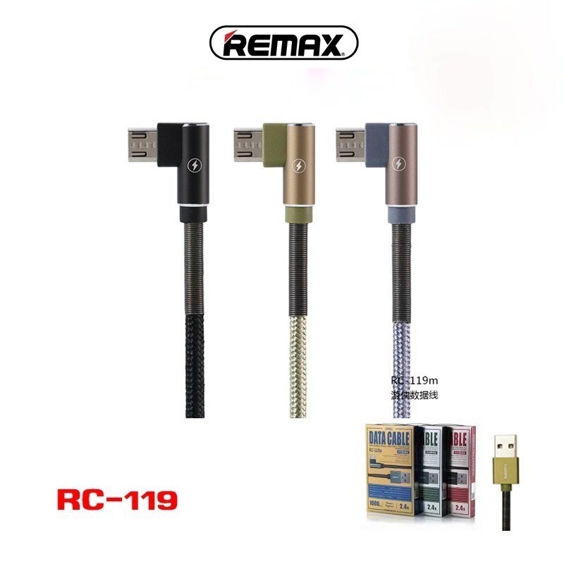 สายชาร์จ Remax RC-119 ชาร์จเร็ว Series ยาว 1 เมตร 2.4A Max สำหรับ Micro ...