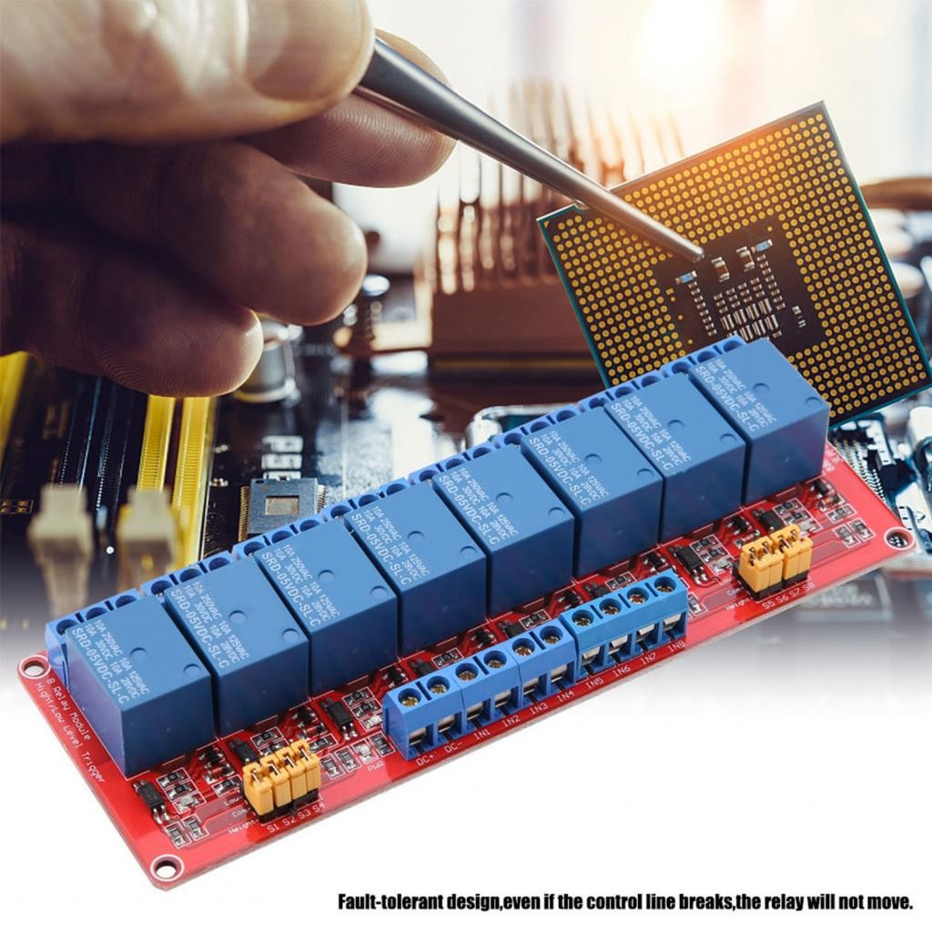 8 ช่อง OPTOCOUPLER รีเลย์โมดูลบอร์ด OPTOCOUPLER รองรับ High & LOW ...