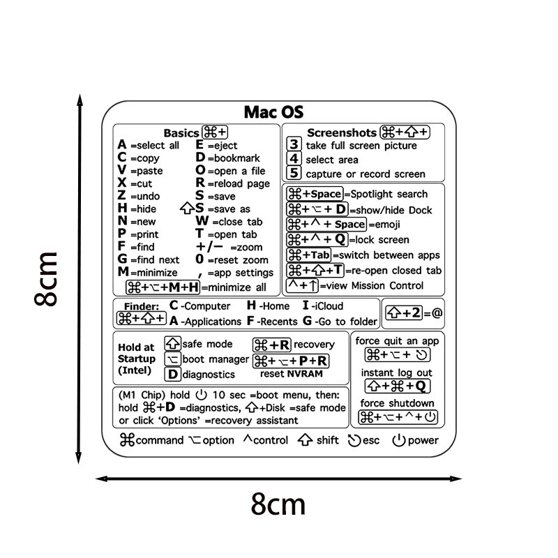 Keyboard Shortcuts Waterproof Sticker Windows Word Excel MacBook เซ็ต ...