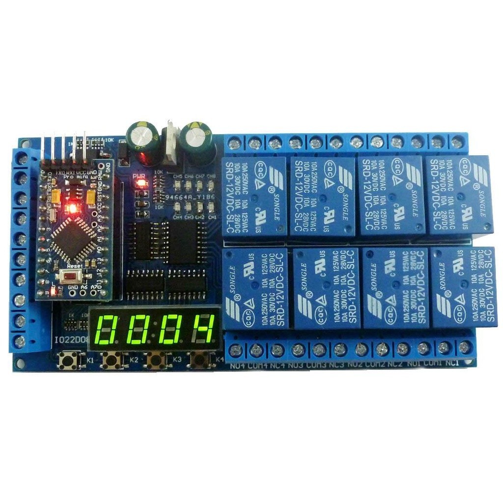 DC 12V 8 Channel Pro mini PLC Board Relay Shield Module for Arduino ...