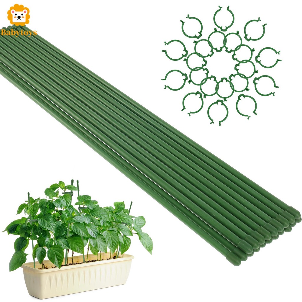 20 แพ็ค Flora Stakes 20 ชิ้น Flora คลิป 18 นิ้วReusable Flora Support ...