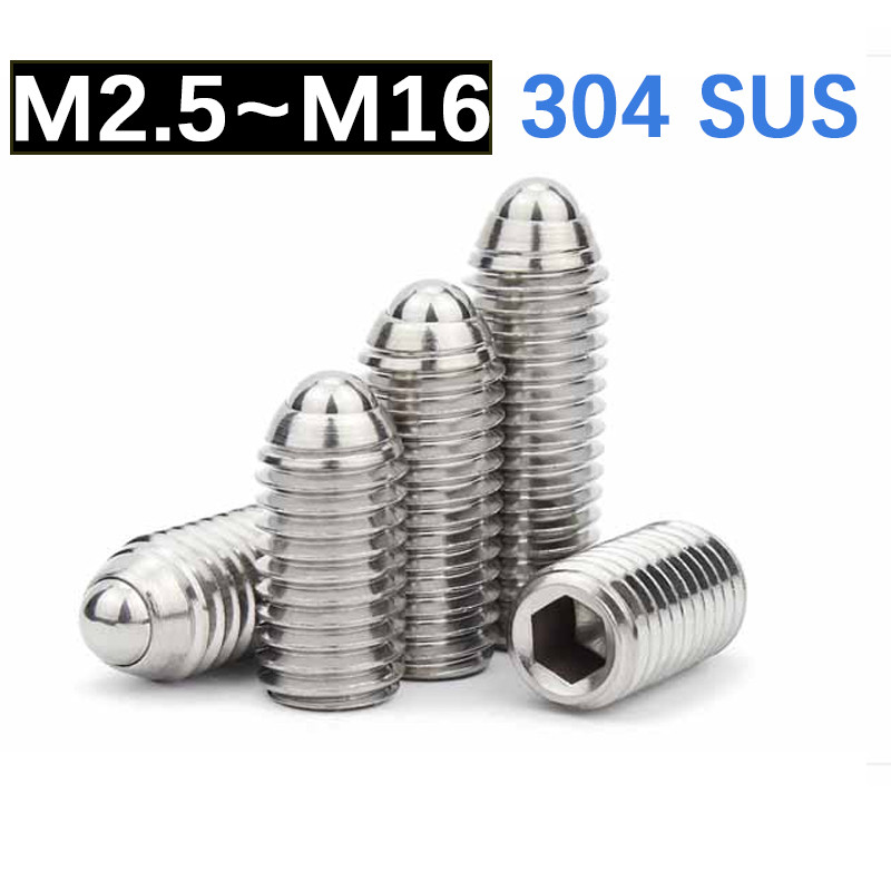 Hex ซ็อกเก็ต Allen Spring Ball Plunger Grub จุดชุดสกรู Bolt 304 สแตนเลส ...