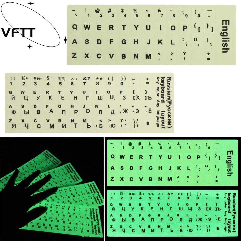 VFTT สติกเกอร์แป้นพิมพ์แป้นพิมพ์แล็ปท็อปภาษาสเปนตัวอักษรรัสเซียหลายภาษา ...