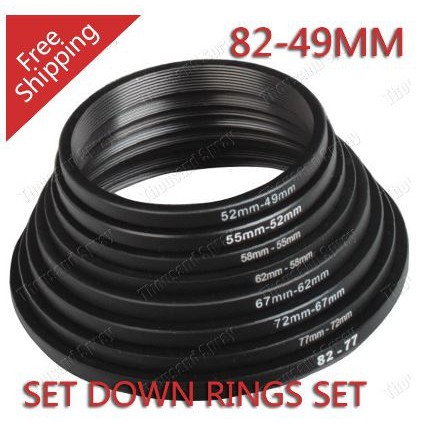 แหวนล็อคอะแดปเตอร์ ปรับขนาด เลนส์ STEP RING 82-49MM 8PCS/SET น้ำหนักเบา ...