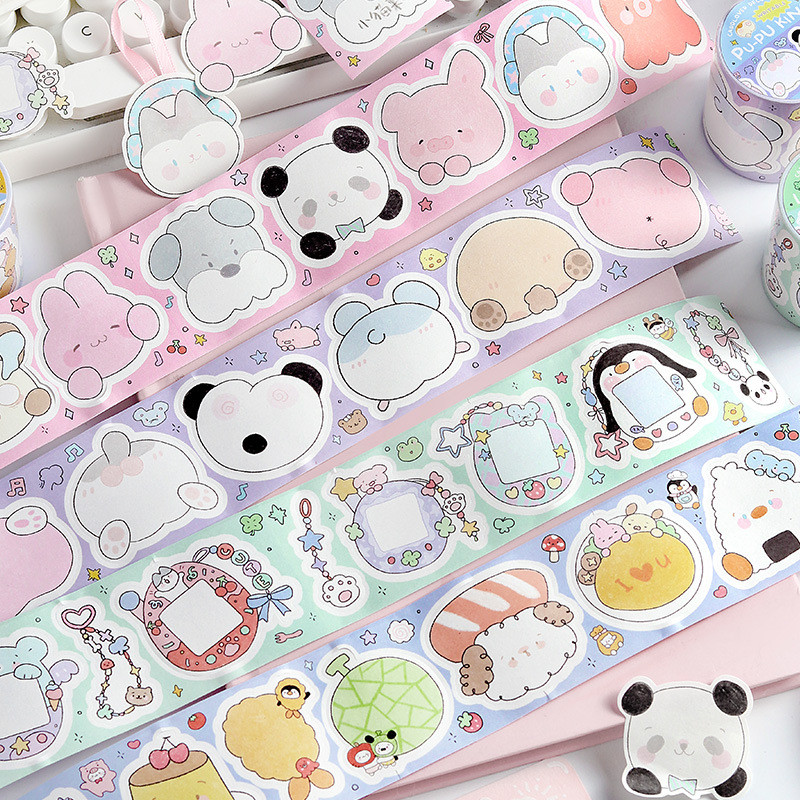 ไดลี่|Writable Die-Cut Tape Cute Memo Message Base Name Sticker ...
