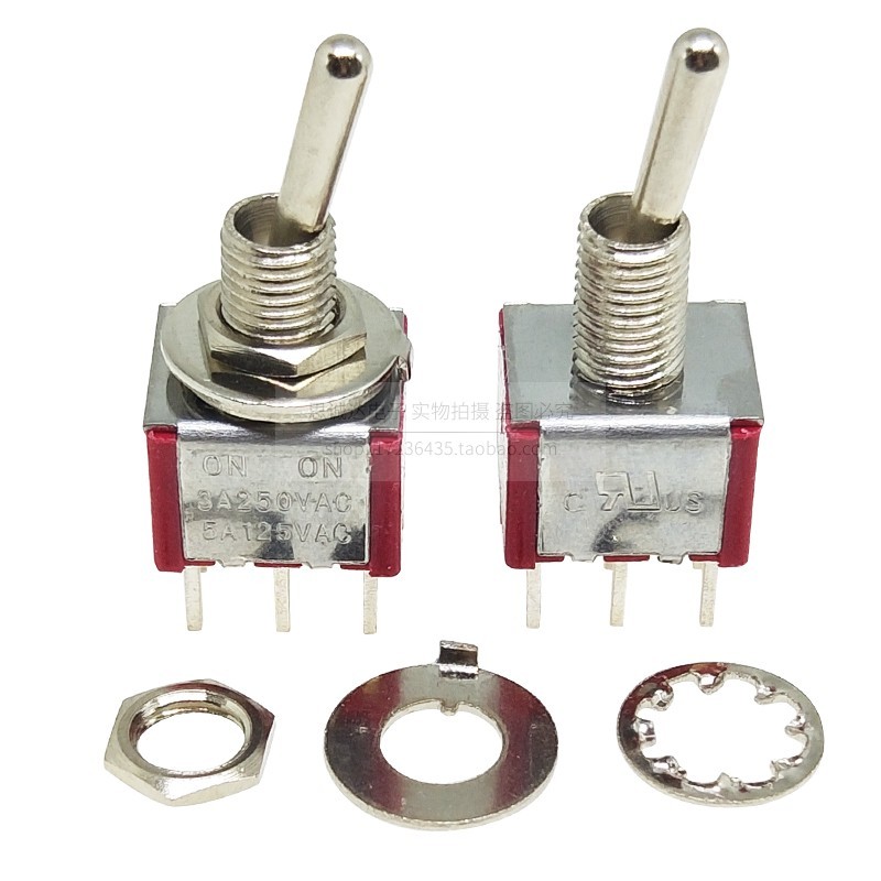 สวิตช์ปุ่ม MTS-202 สวิตช์โยกสีแดง Pin Flow Power Switch Six-Pin Two ...