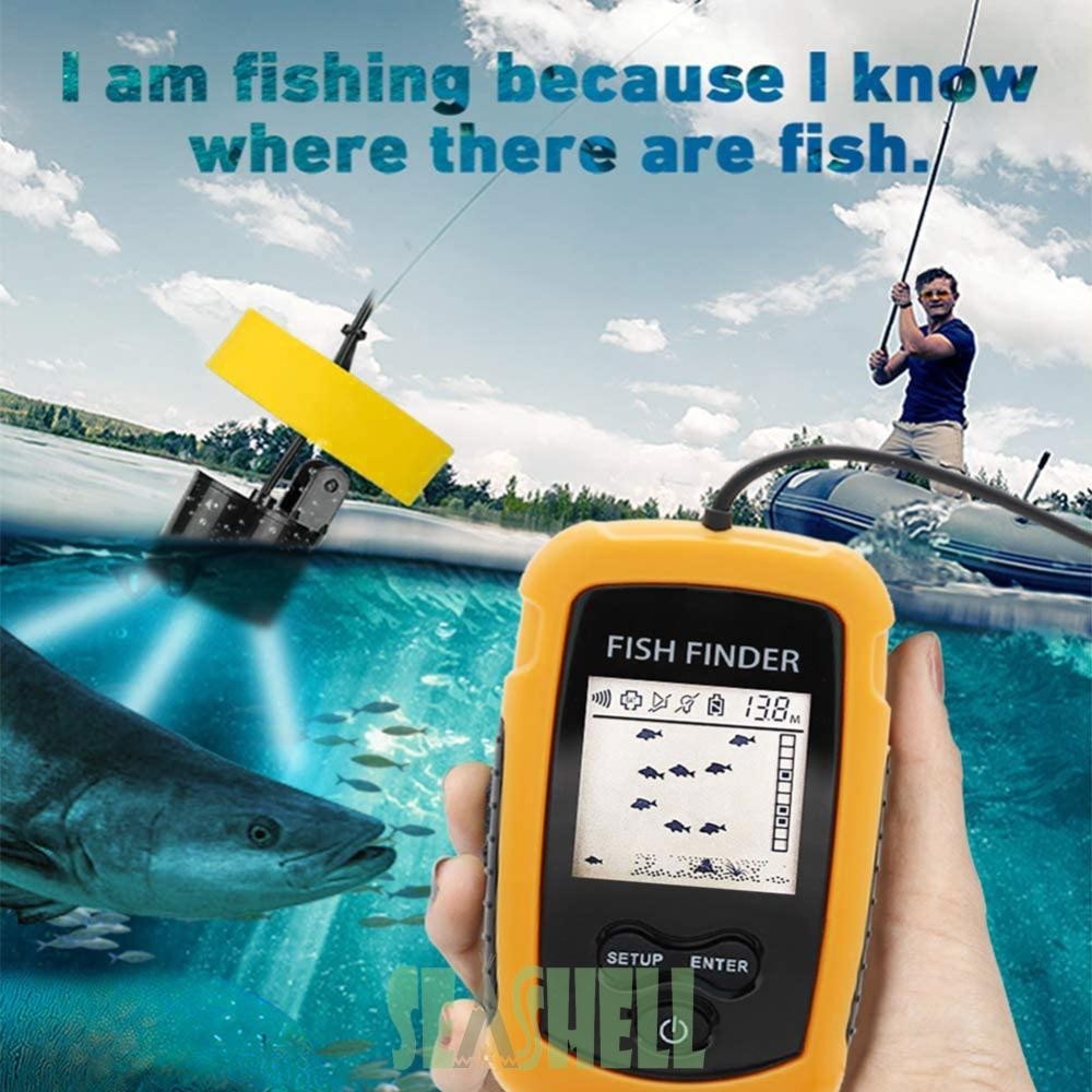 100m Sonar Fishing Detector 45 องศามือถือ Fish Finder IPX4 กันน้ําจอ ...