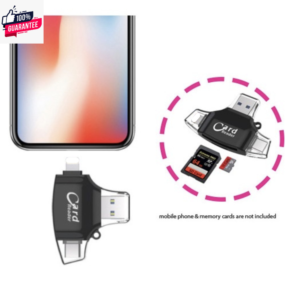 ส่งจากไทย️ 4in1 iDragon OTG 03 Card Reader Mini USB 2.0 TF Card SD Card ...