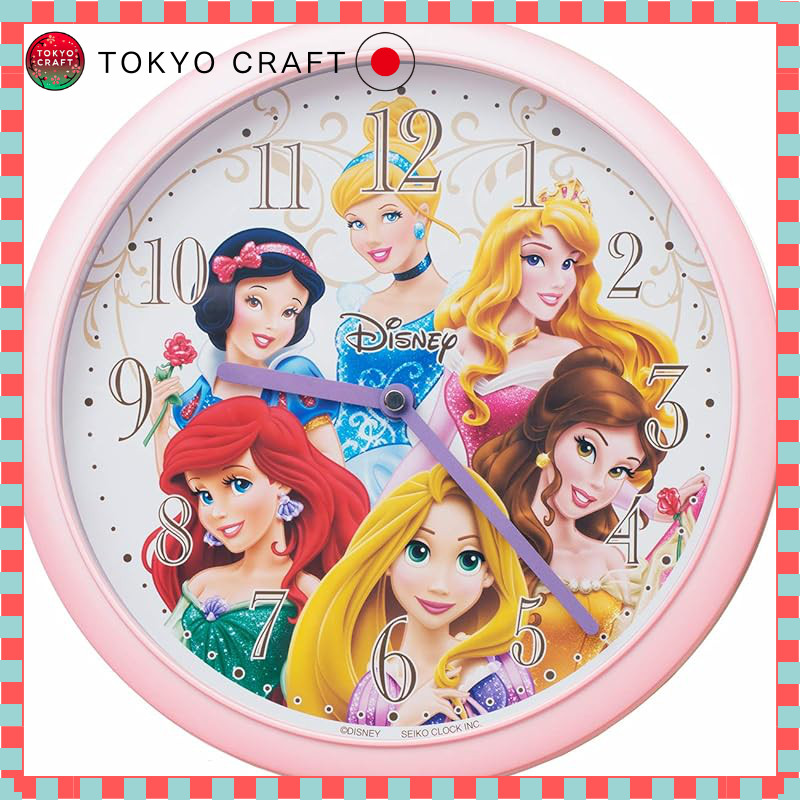 Seiko Clock Disney Princess Character Wall Clock - Pink Pearl, Diameter ...