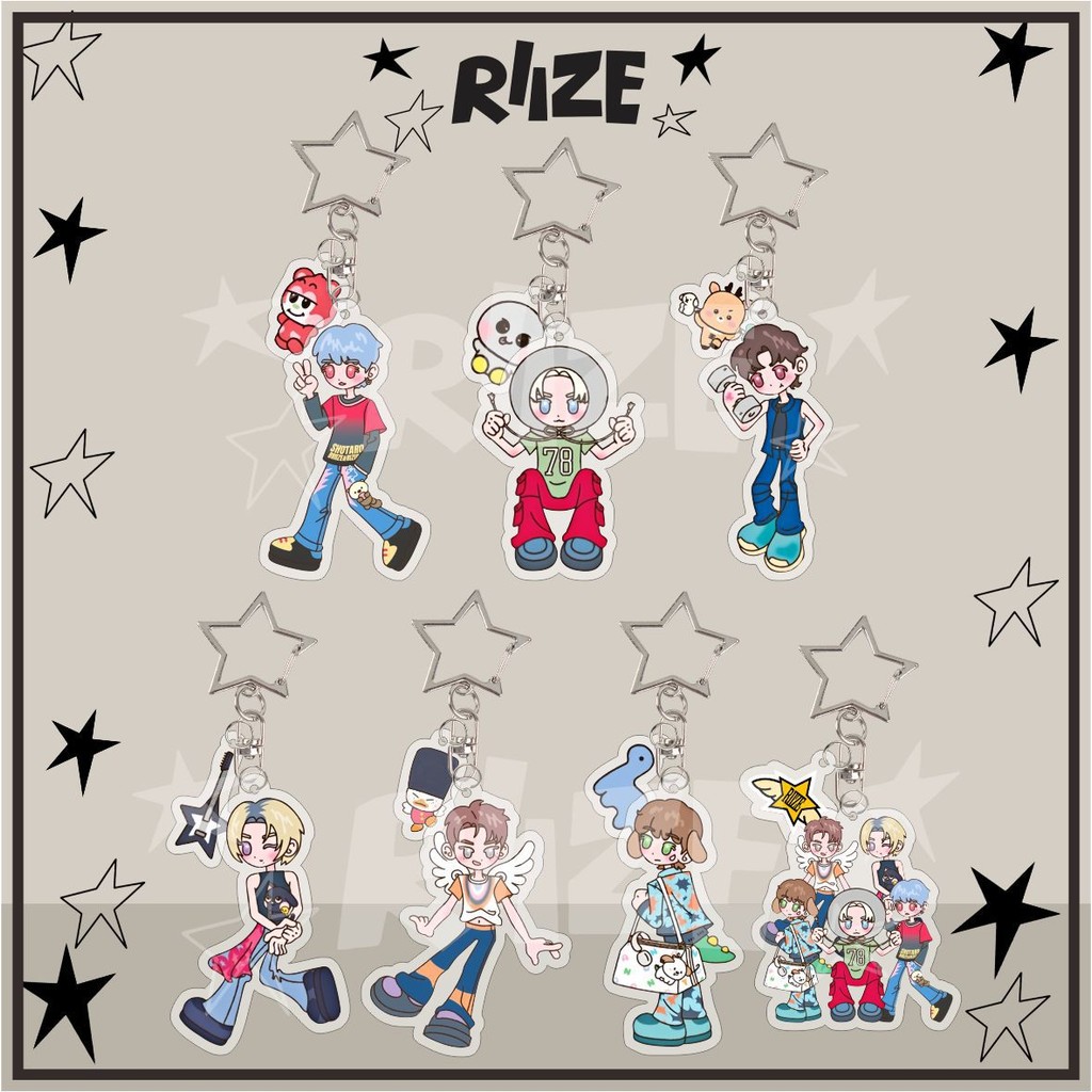 Kpop Idol RIZE น่ารักการ์ตูนตัวอักษรพวงกุญแจอะคริลิคพวงกุญแจ | Shopee ...