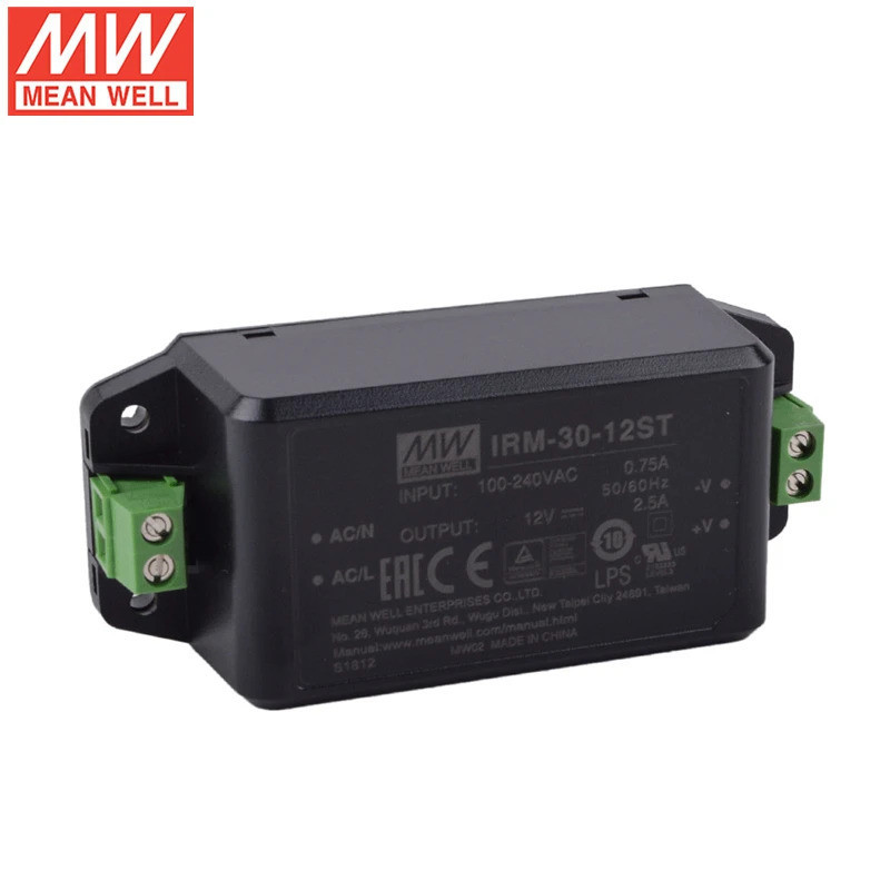 Mean WELL PCB สกรู Terminal สไตล์ IRM-30 Series 30W Encapsulated AC-DC ...