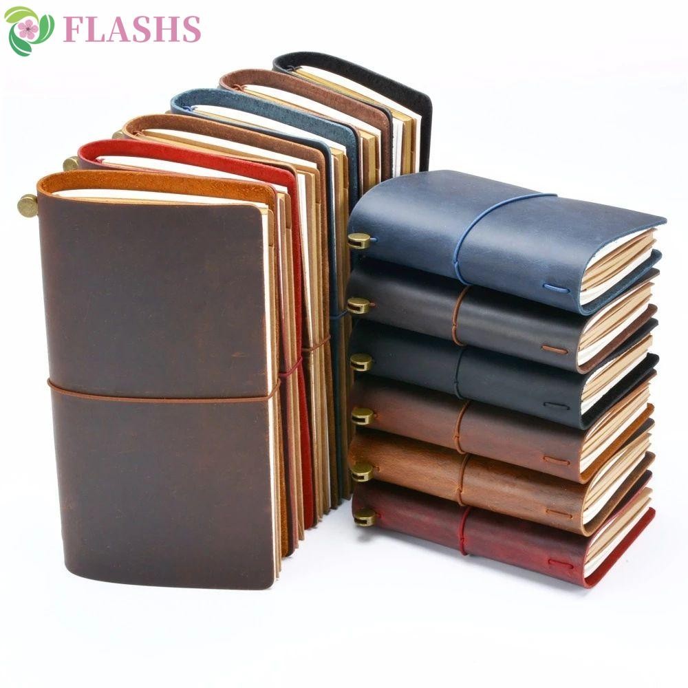 Flashsyn Vintage Notebook Cowhide Diary School Supplies Gift Traveler ...