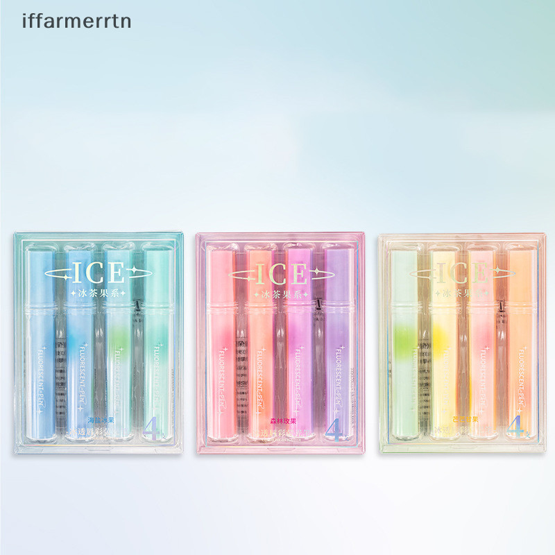 ถ้า 4 ชิ้น / ชุด High Student Notebook Note-num Pen Color Highlight ...