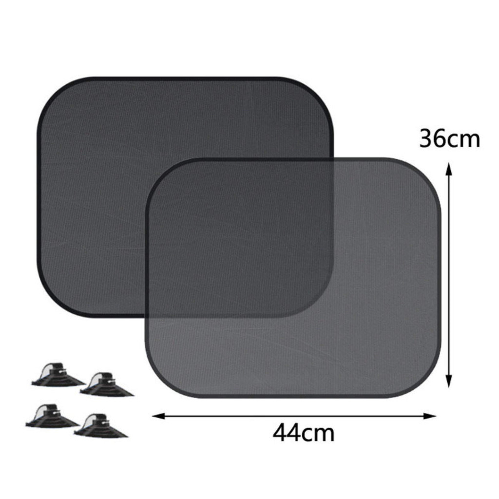 thumbnail image 2 of 5-Piece Car Side & Rear Window Mesh Sunshade Cover Set - Black Sun Visors 2 of 6