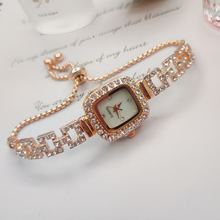 Đồng hồ đeo tay mới, dây đeo, Hàn Quốc dành cho phụ nữ thời trang, có thể điều chỉnh dây đeo, mặt đồng hồ hình vuông quartz, dành cho các cô gái.
