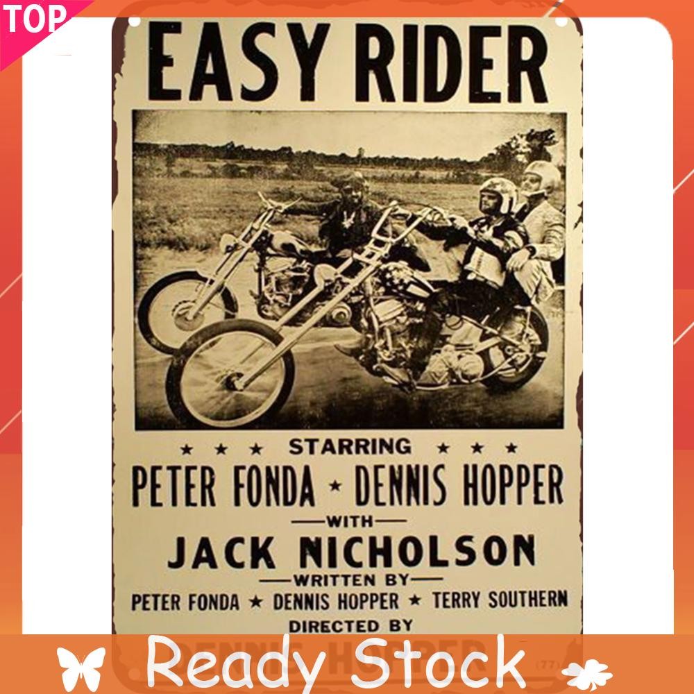 โลหะ Easy Rider ป้ายดีบุกสี่เหลี่ยมภาพวาดเหล็ก Wall Home Bar Decor ...