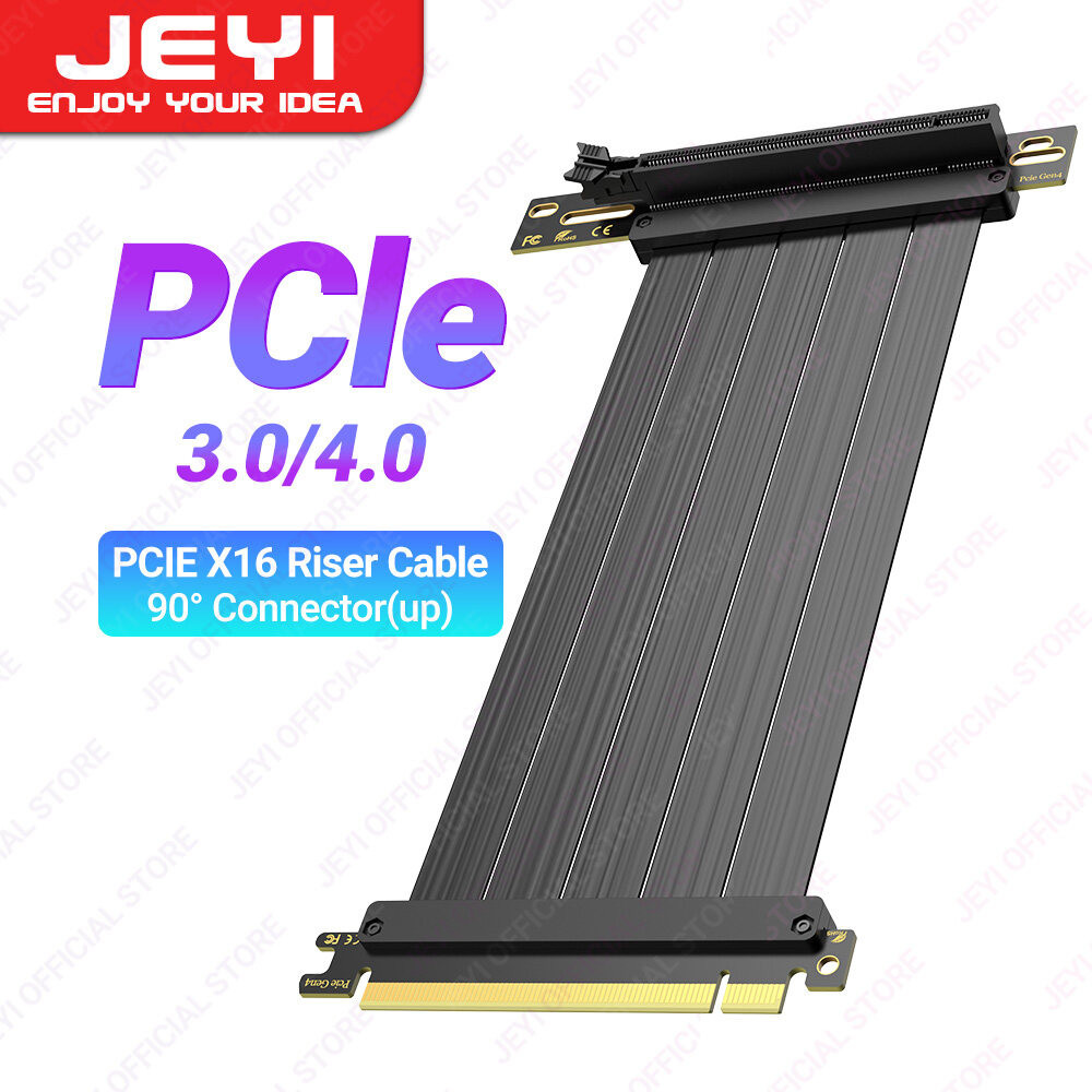 Jeyi PCIe 4.0 Riser สาย 90 องศา, PCIe 3.0/4.0 x16 สาย, EMI Shielded GPU ...