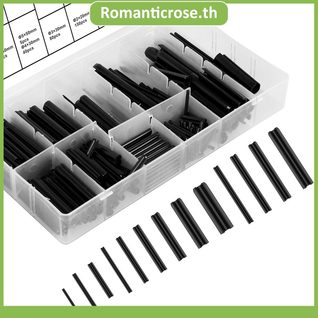 450 ชิ้น Roll Pin Assortment ชุดสแตนเลส Slotted Spring Pins ชุด ...