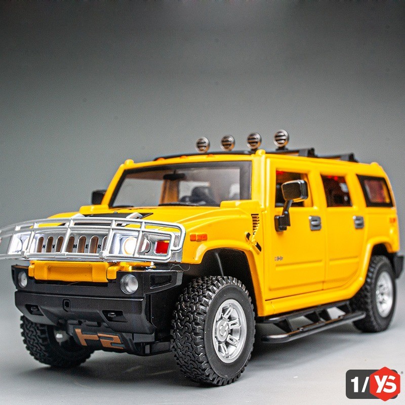 1:24 Scale HUMMER H2 โมเดลรถโลหะผสมรถของเล่นพร้อมไฟ,เสียง,คอลเลกชัน,งาน ...