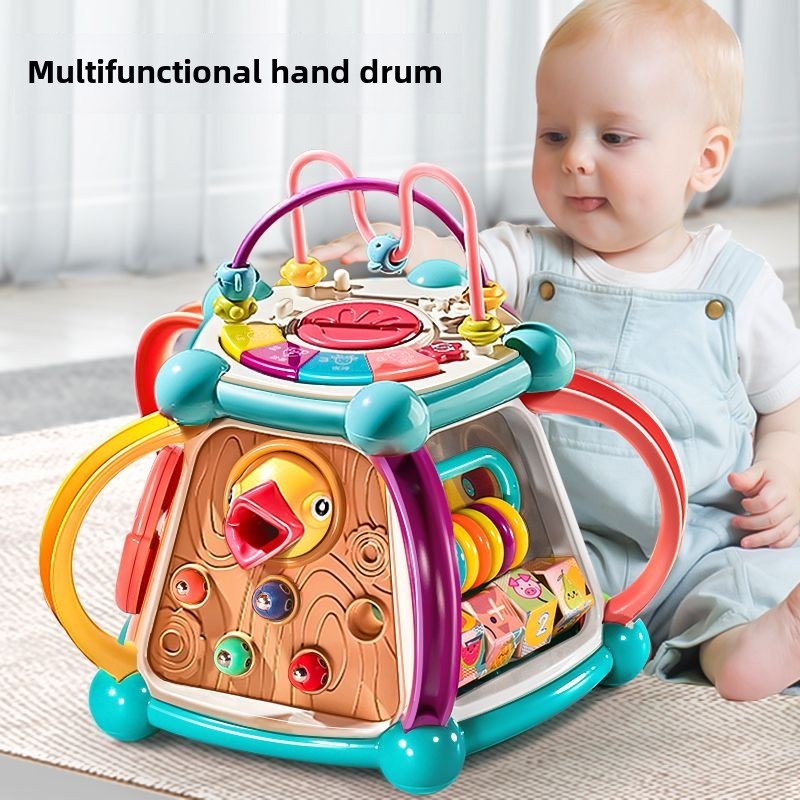 Children Six-Sided Hand-Pat Music Drum Body 0-1 ปีของเล่นเด็ก | Shopee ...