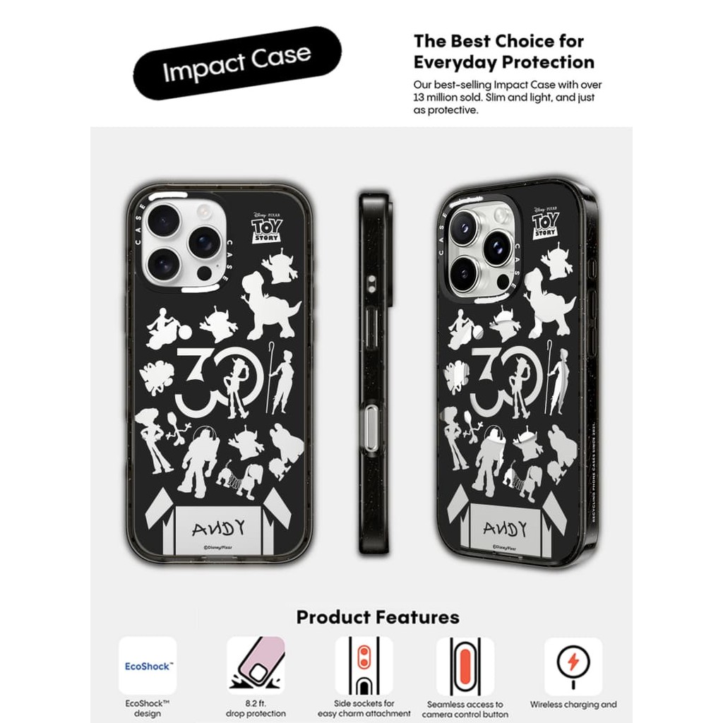CASECASE X Toy Story 30th Black Case Impact Black Clear Hard แม่เหล็ก ...
