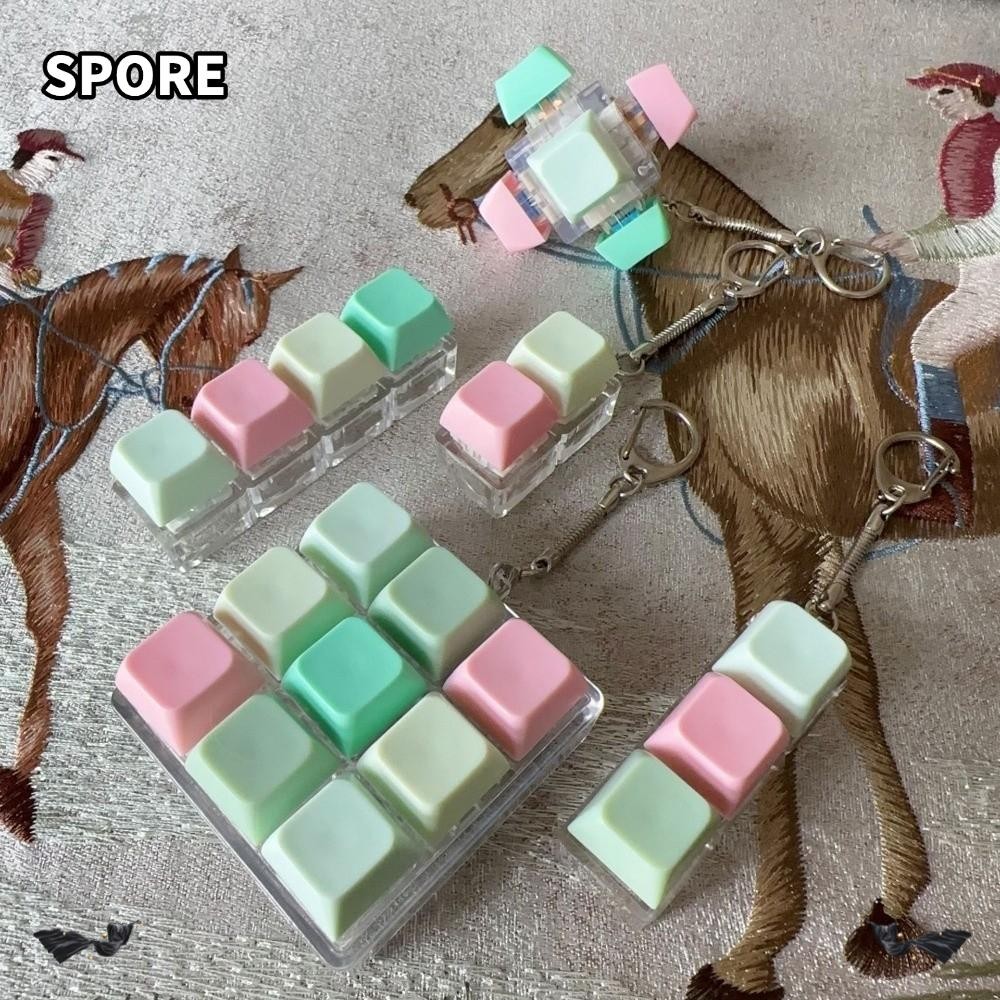 SPORE พวงกุญแจ Fidget, ปุ่มกุญแจความเครียดบรรเทาคีย์บอร์ดนิ้ว, อุปกรณ์ ...