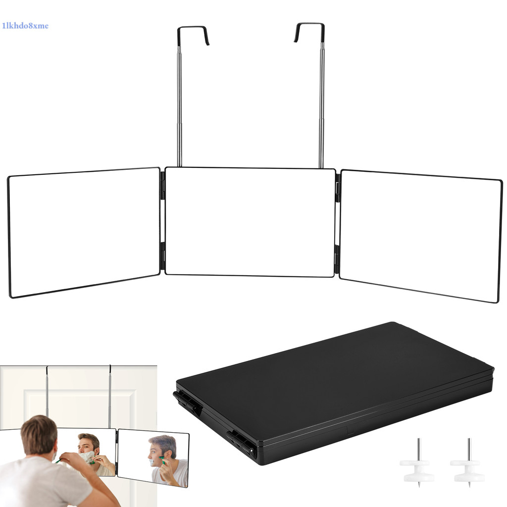 🔥COD 3 Way Mirror 360 Mirror Self Cut Hair, Adjustable Foldable ...