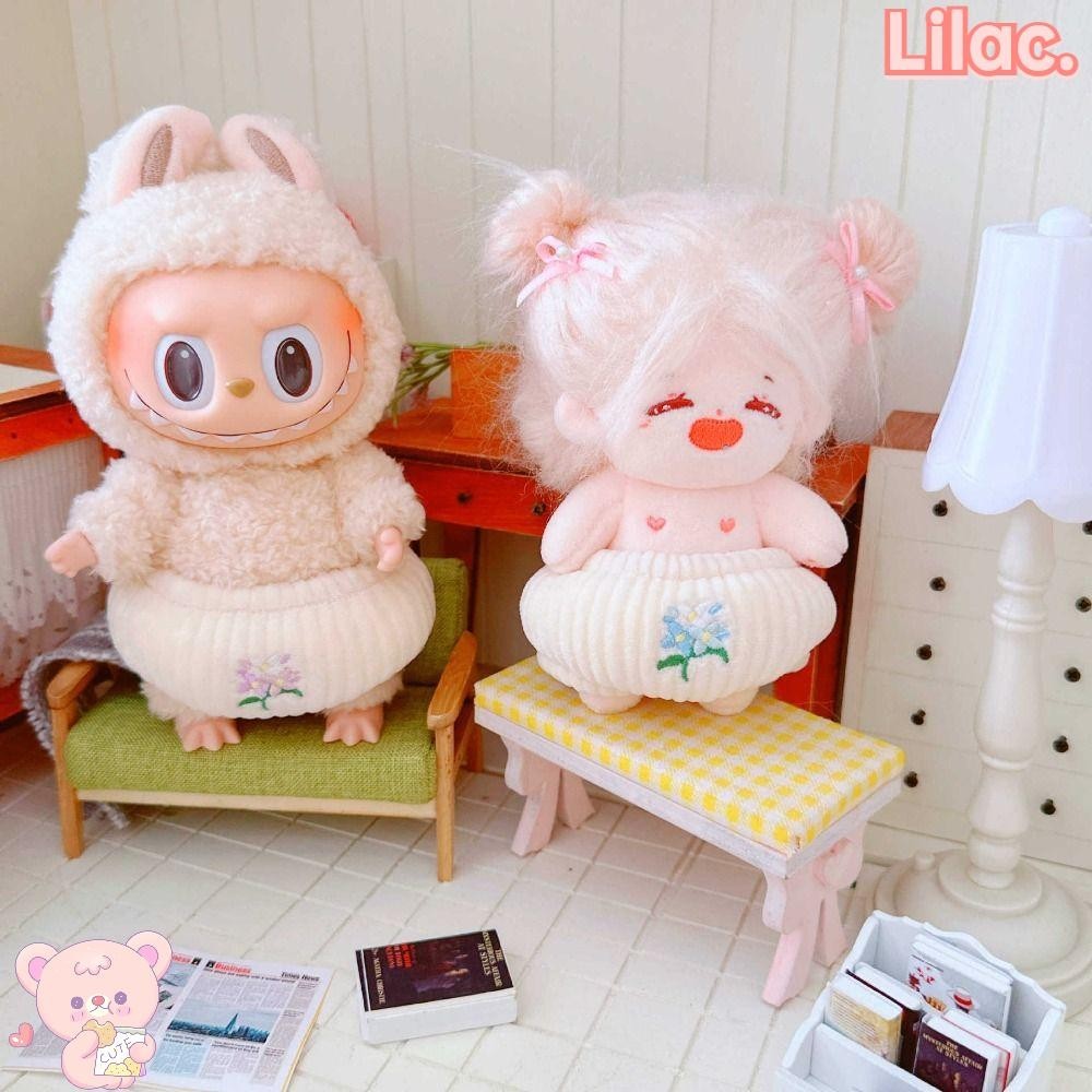 Lilac Labubu เสื้อผ้าตุ๊กตา,ตุ๊กตาเครื่องประดับดอกไม้ Labubu กางเกง ...