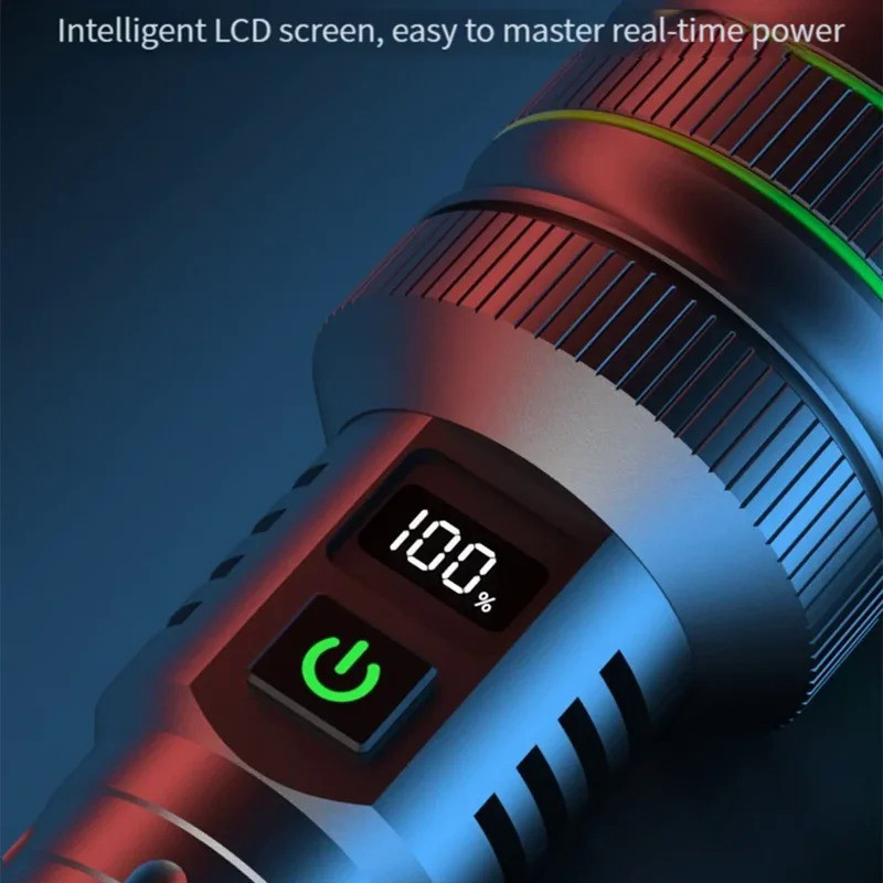 White Laser LEP Flashlight 1500 Meter Long Range, 10000LM, 26650 5000 ...