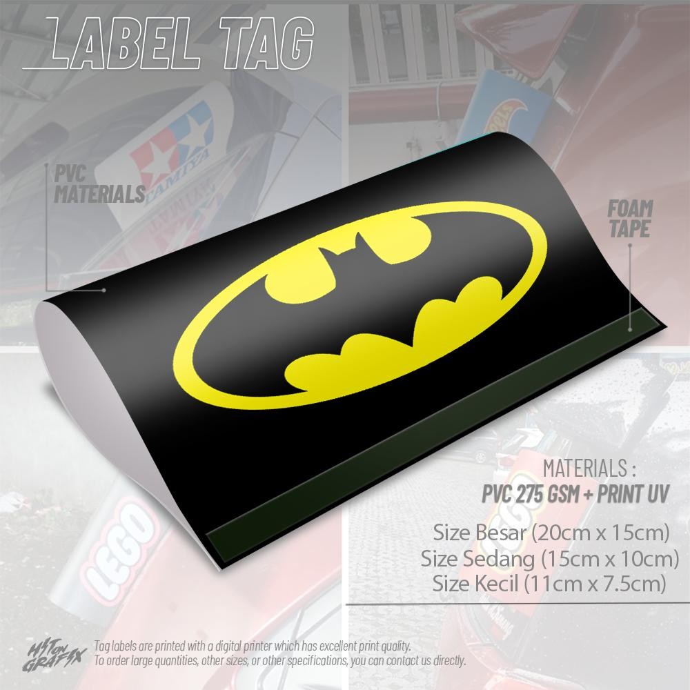Batman Superhero Tag Label รถรถจักรยานยนต์ด้านหลังประตู Variation ตก ...