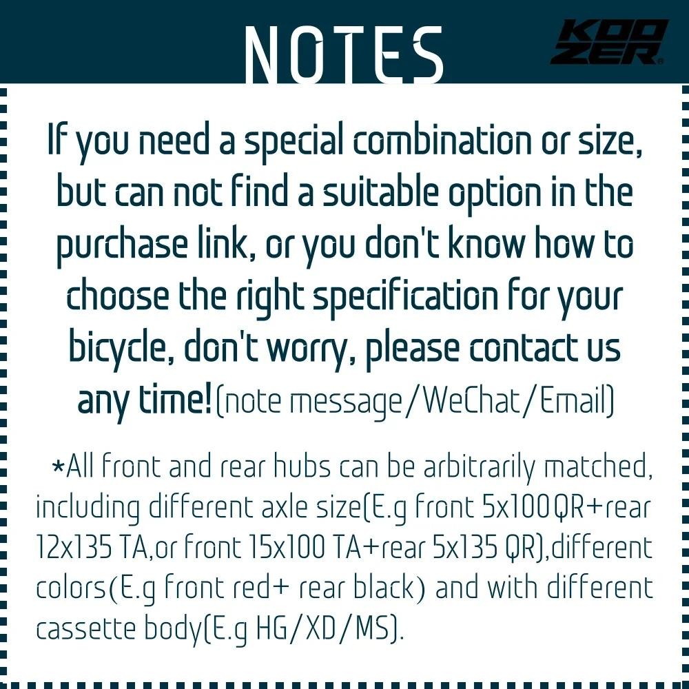 Koozer XM490pro Front hub MTB QR 9x100mm TA 15x100mm 28H 32 Holes 36H 6 ...