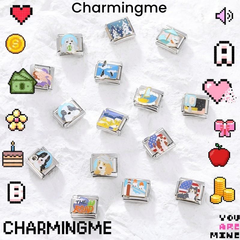 Blue View และ Dog Series Charms สร้อยข้อมืออิตาลี Charm Links Fit 9 มม. ...