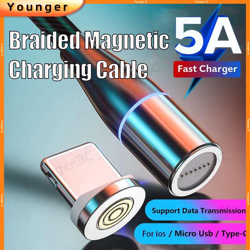 (COD)Magnetic Attraction 5A สายชาร์จเร็ว,สําหรับสายชาร์จ ios Micro Type ...