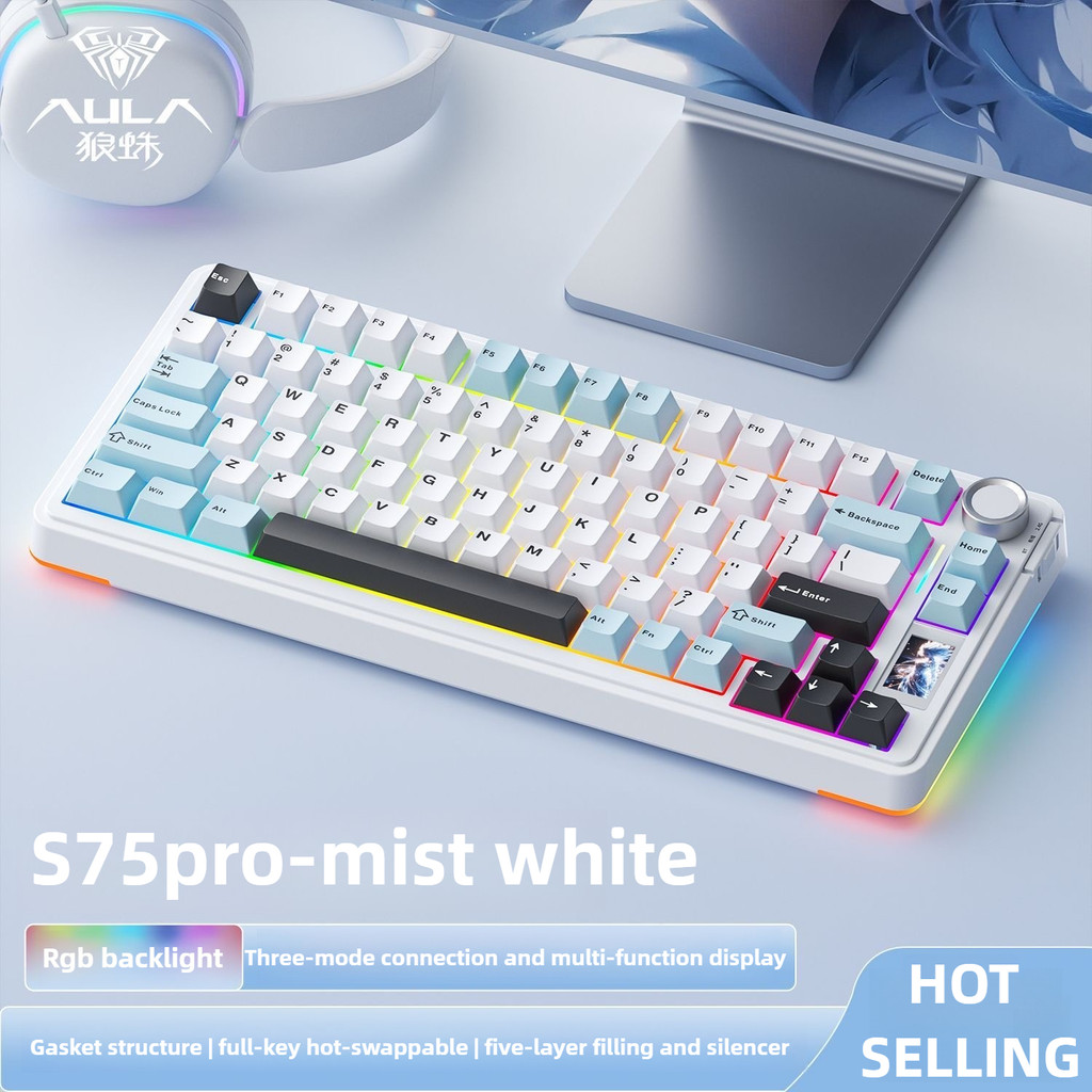 AULA S75 Pro Gaming Mechanical Keyboard 75% Hot Swappable RGB Backlit ...